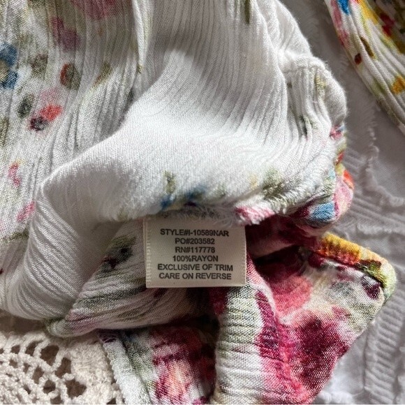 Love Stitch Floral Wrap Blouse with Crochet Design - Picture 7 of 9